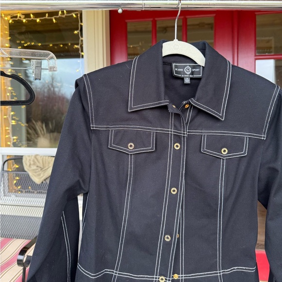 St. John Black Jacket with White Stitching - Picture 2 of 5